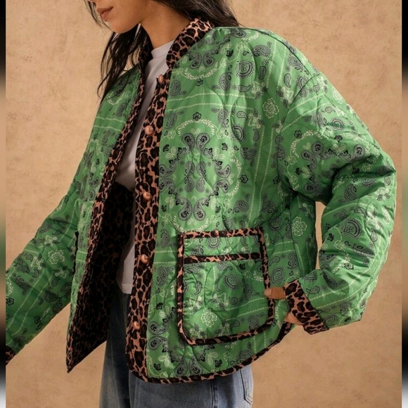 Leopard Print & Paisley Flower Patchwork Casual Cottonswear - Picture 1 of 5